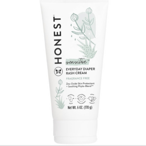 6oz The Honest Company Hypoallergenic Diaper Rash Cream | Moisturizing + Calming Zinc Oxide Ointment