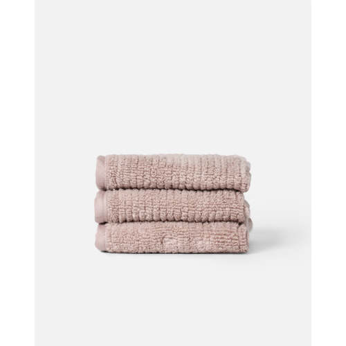 The Ribbed Washcloth / 3 Pack / Rose