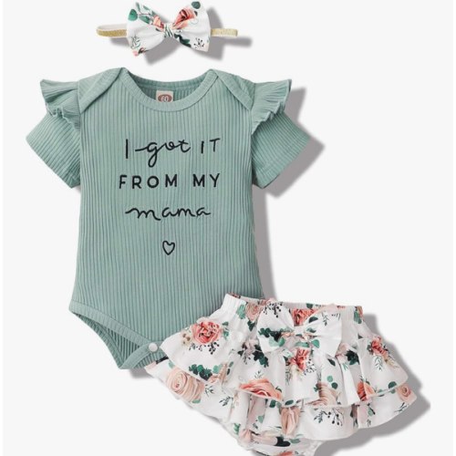 Mioglrie Newborn Infant Baby Girl Clothes Romper Shorts Set Floral Summer Outfits Cute Baby Clothes Girl