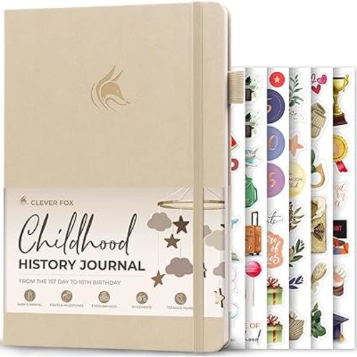 Clever Fox Childhood Memory Journal – Baby, Child & School Memories Photo Book – New Expecting Mom Baby Shower Gifts for Boy & Girl (Seashell)