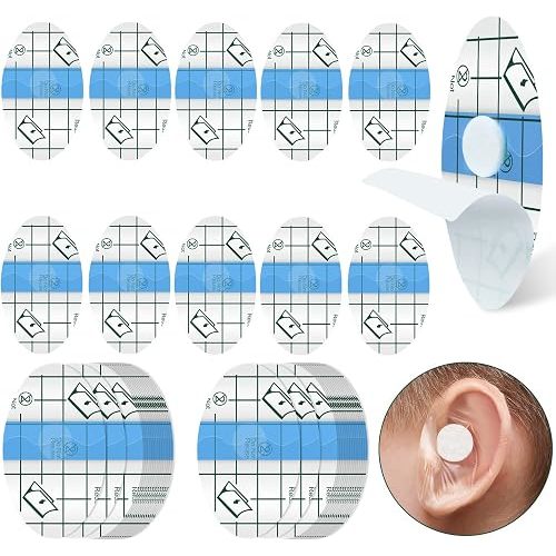 Kingdder 60 Pcs Baby Ear Covers for Bath Waterproof Ear Protection Plugs for Swimming Kids Newborn Shower Surfing Snorkeling and Other Water Sports(Blue)