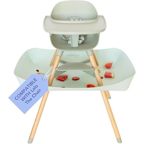 CATCHY -Food Catcher- Compatible with Lalo The Chair High Chair +11 Other High Chairs -Highchair Sold Separately- Baby & Toddler Food & Mess Catcher -Premium Linen Inspired- Under High Chair Accessory