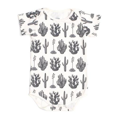 Short Sleeve Snapsuit - Cactus Black                  – Winter Water Factory