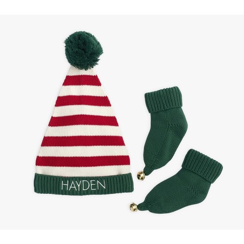 Elf Hat and Bootie Set