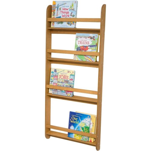 Wall-Mounted Bookshelf - (Oak, Large, 4 Shelves)