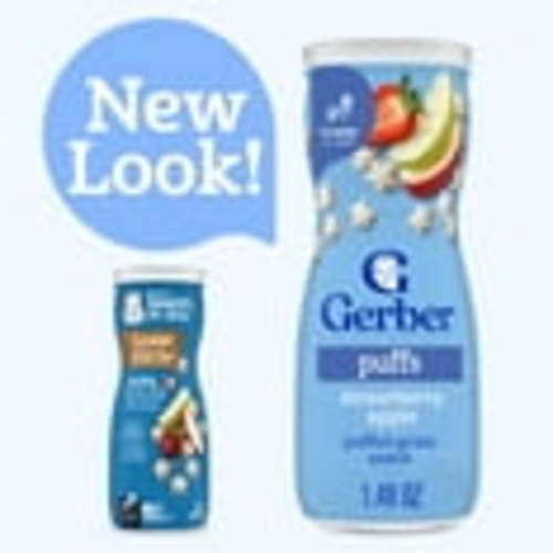 Gerber Stage 3 Baby Food, Strawberry Apple Puffs, 1.48 oz Canister