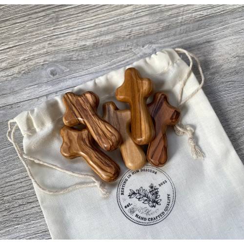 Olive Wood Comfort Cross, Gift of Encouragement, Gift of Comfort, Handheld Cross, Gift for Friend, Stocking Stuffer, Easter Basket Gift