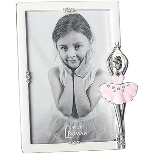 Roman Giftware Inc., Caroline Collection, Ballet, 7.75" H White Ballet Frame 4X6,Religious, Inspirational, Durable (5x1x7)