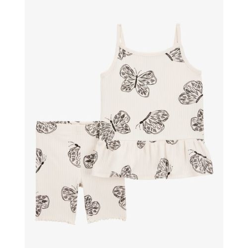 Toddler 2-Piece Butterfly Tank & Bike Short Set - Ivory - Carter's | Carter's
