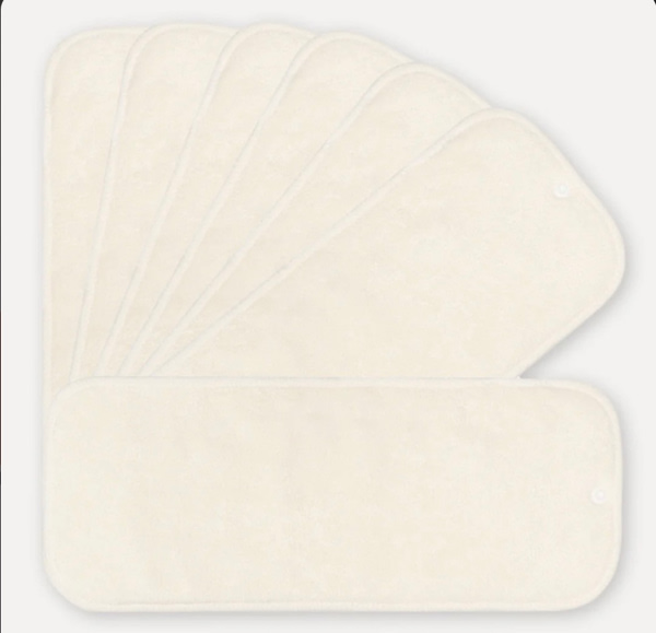 7 Pack Bamboo Inserts with Button Snaps