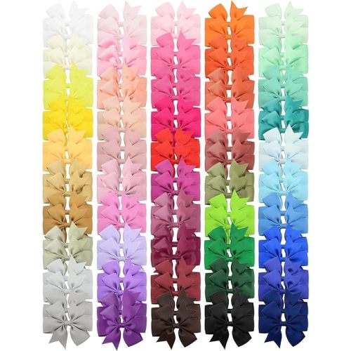 Choicbaby 3 Inch Hair Bows for Girls Grosgrain Ribbon Toddler Hair Accessories with Alligator Clip Bow for Toddler Girls Baby Kids Teens Gift