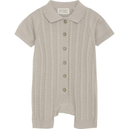 Baby Knit Organic Cotton Playsuit, Peyote - HutteliHut Rompers | Maisonette