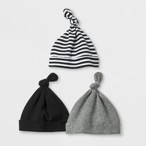 Baby Boys' Save the Day 3pk Hats - Cloud Island™ Black, Size: Newborn
