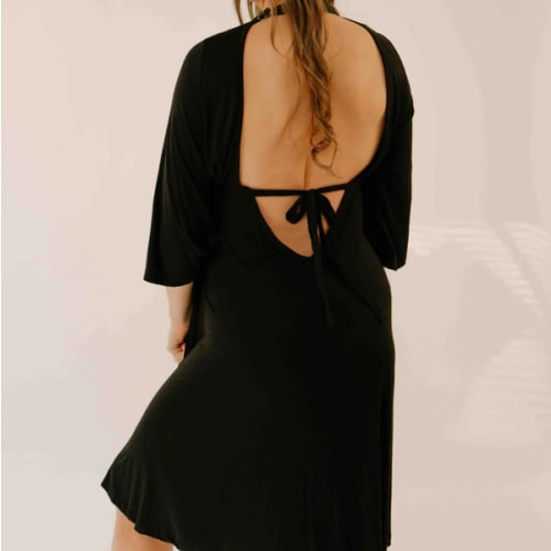 Lila Labor & Postpartum Gown in Black