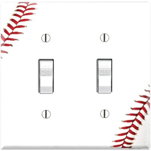 Graphics Wallplates - Baseball - Dual Toggle Wall Plate Cover