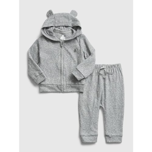 Baby Marled Hoodie Outfit Set in light grey marl, size: 0-3 M