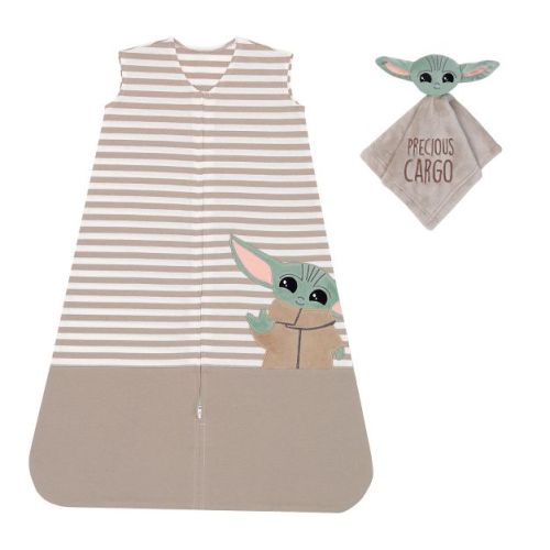 Lambs & Ivy Star Wars Mandalorian Baby Yoda Wearable Blanket/lovey Gift Set 2pc