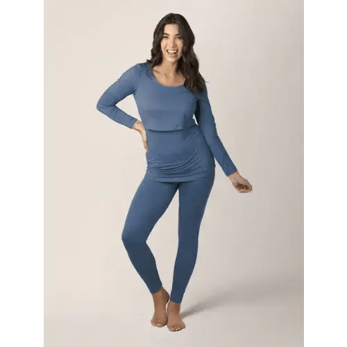 Jane Nursing Pajama Set | Slate Blue