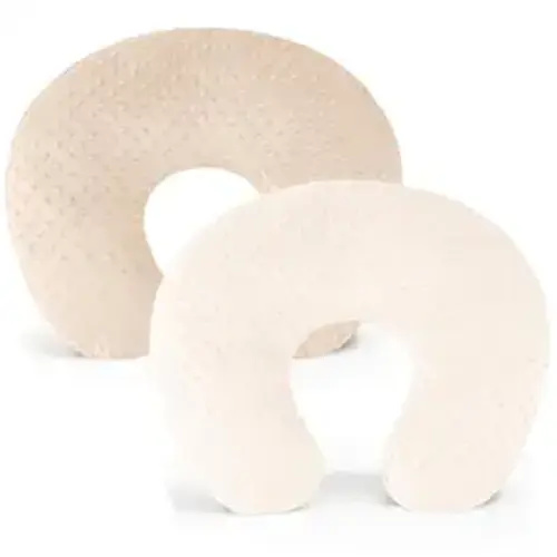 Konssy 2 Pack Nursing Pillow Covers, Soft and Comfortable Nursing Cover for Breastfeeding Pillows, Pillow Slipcover for Baby Girls Boys Newborn(Brown, Beige)