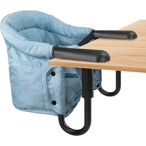 Hook On High Chair - Portable & Foldable for Babies 6-36 Months, Family & Travel Use with Carry Bag(Sky Blue)