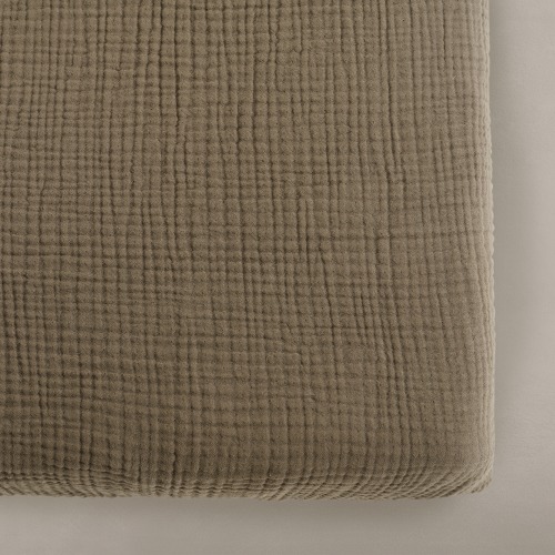 'Bark' Brown - Premium Muslin Crib Sheet