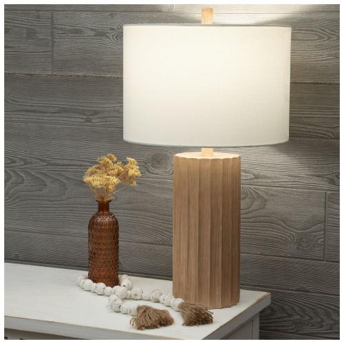 Fluted Wood Table Lamp
