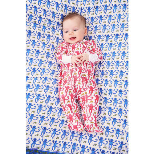 Infant Monkey Zipper Footie