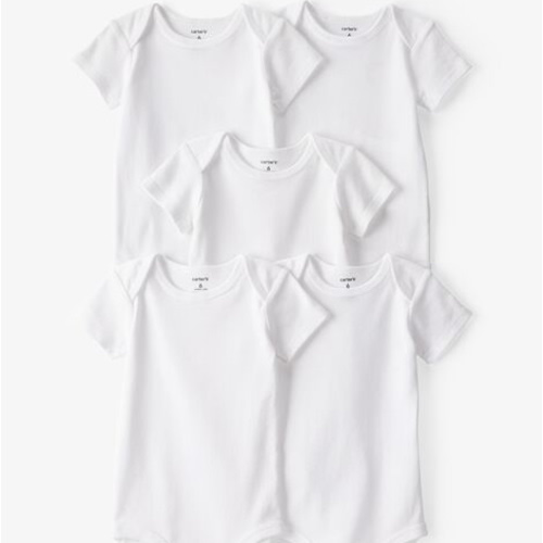 Baby 5-Pack Short-Sleeve Bodysuits - White | Carter's