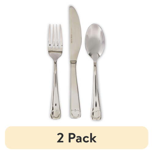 (2 pack) Parent's Choice 3 Piece Stainless Steel Toddler Premium Flatware Set Silver