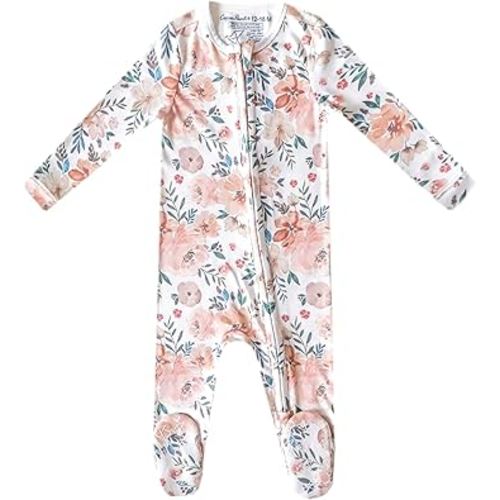 Copper Pearl Zip-Up Footie Baby Pajamas: Ultra-Soft Boys & Girls Pajamas, Premium Knit Fabric in Stylish Prints, Tag-Free with Two-Way Zipper, Newborn to 24 Months, Autumn