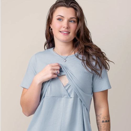 Emmie Nursing T-shirt Dress | French Blue - Kindred Bravely