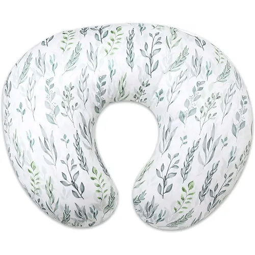 Nursing Pillow Cover Stretchy Removable Cover for Breastfeeding Pillows, Ultra Soft Comfortable Slipcover for Baby Girl and Boy, Green Leaf