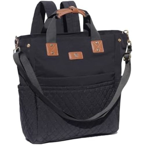 ESVAN Diaper Tote Bag Totepack Backpack Crossbody Bag 3 in 1 for Women Laptop Backpack Multifunctional with Insulated Pockets