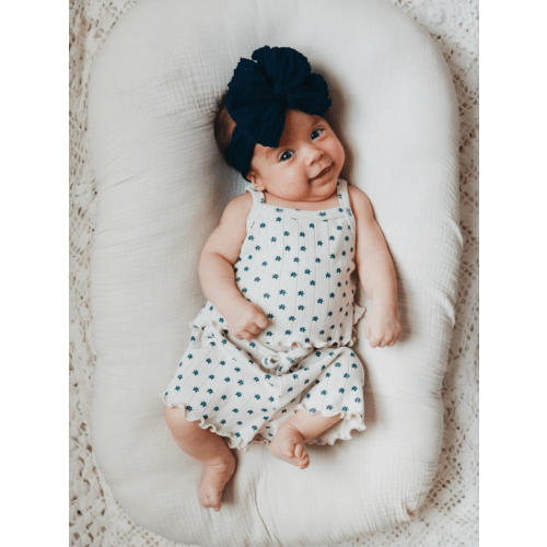Blue Flower / Organic Pointelle Summer Set |6-12 M