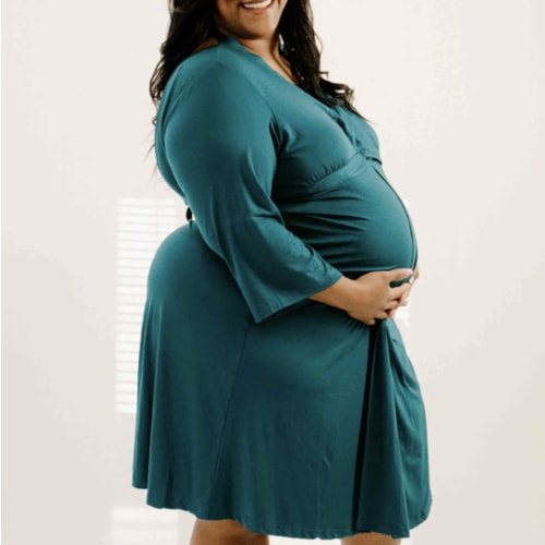 Lila Labor & Delivery Gown in Deep Teal