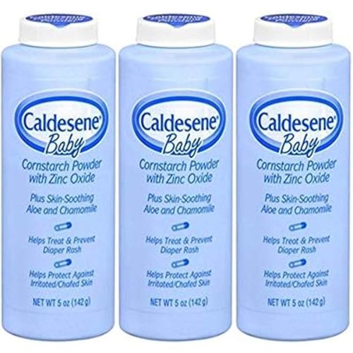 Caldesene Cornstarch Baby Powder with Zinc Oxide, Talc-Free Baby Powder, 5 Oz (3 Pack)