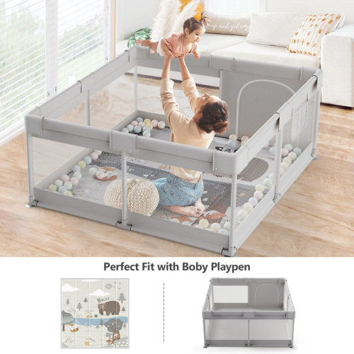Pkinoicy Baby Playpen with Mat, 47x47inch for Babies and Toddlers for Apartment, Play Yard for Babies & Reviews | Wayfair