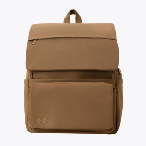 BÉIS 'The Ultimate Diaper Backpack' in Camel - Diaper Bag Backpack in Camel Brown