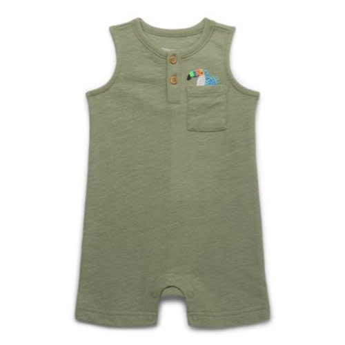 Garanimals Baby Boys Knit Tank Romper with Embroidery, Sizes 0M-24M