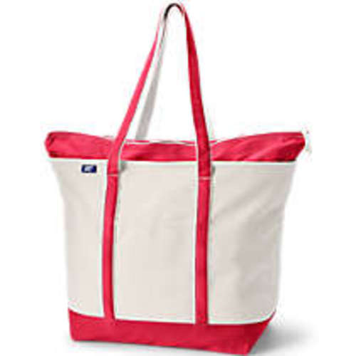 Extra Large -5 Pocket Open Top Canvas Tote Bag - top zipper and extra long straps| Lands' End
