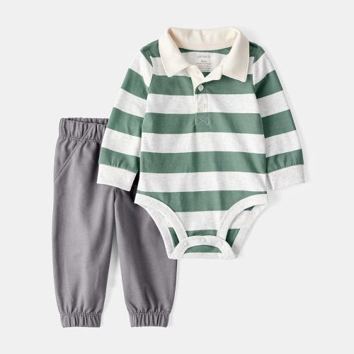 Baby Boy Carter's 2-Piece Striped Polo Bodysuit & Pull-On Pant Set