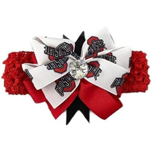 Ohio State Baby Girl Boutique Bow Crocheted Headband