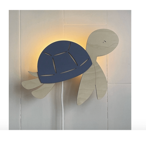 Houten wandlamp Schildpad | Verslingerdaanhout.nl