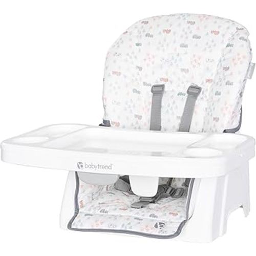 Baby Trend Adapt SpaceSaving Booster High Chair, Elephant Meadow Coral