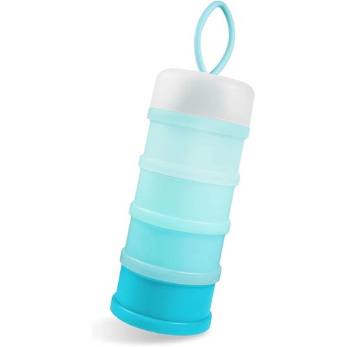 Baby Formula Dispenser on The Go, Portable Formula Container to Go, Non-Spill Stackable BPA Free Baby & Kids Snack Containers - Blue