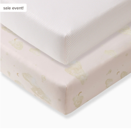 Good Night Sky Organic Cotton Crib Sheets Ranunculus
