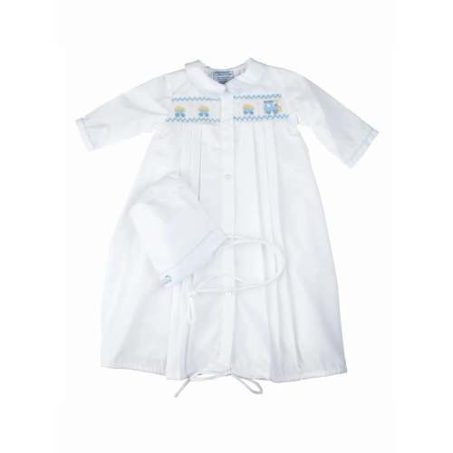 Train Smocked "Take Me Home" Gown and Hat – Posh Tots Children's Boutique