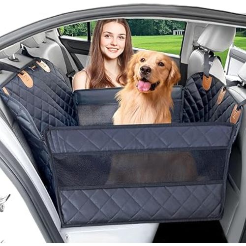 Paw Jamboree Dog car seat Cover for Back seat Hard Bottom Half Dog car seat Cover Passenger Friendly Back seat Extender for Dogs