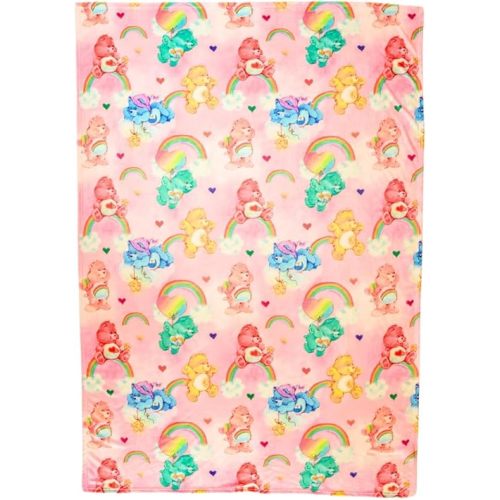 Franco Collectibles Care Bears Valentine's Day Heart Bedding Super Soft Plush Blanket, 62 in x 90 in, (Officially Licensed Product)