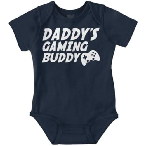 Brisco Brands Cute Daddy's Gaming Buddy Gamer Dad Baby Romper Boys or Girls